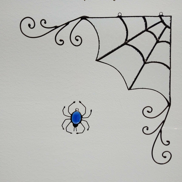JEWELED SPIDER WITH WEB