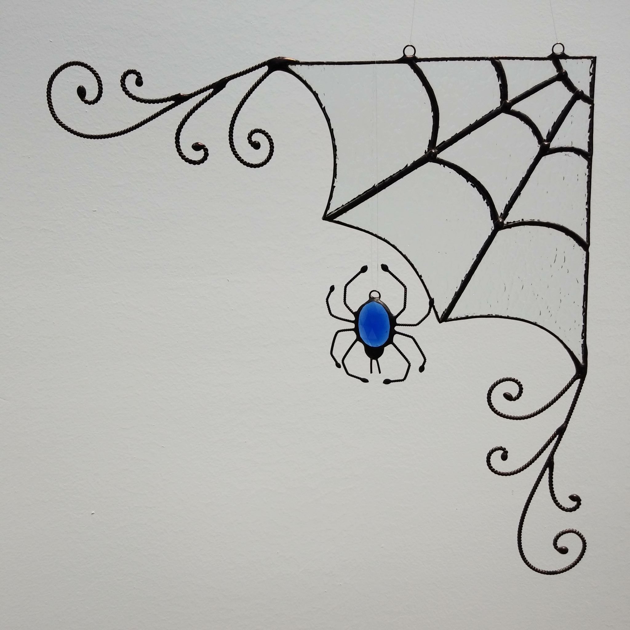 JEWELED SPIDER WITH WEB