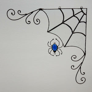 JEWELED SPIDER WITH WEB