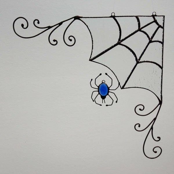 JEWELED SPIDER WITH WEB