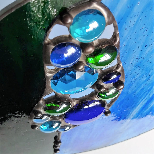 BUBBLES ROUNDEL - Blue/Aqua/Forest Green