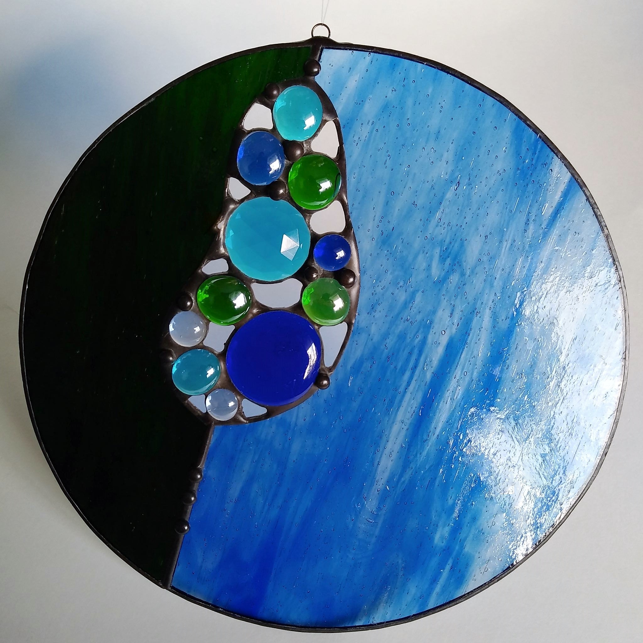 BUBBLES ROUNDEL - Blue/Aqua/Forest Green