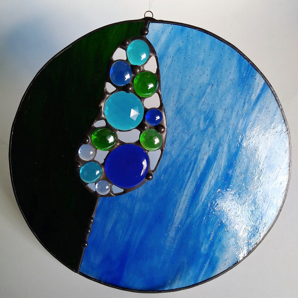 BUBBLES ROUNDEL - Blue/Aqua/Forest Green